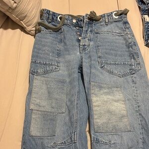 We The Free Relaxed Blue Jeans with Rope Accents